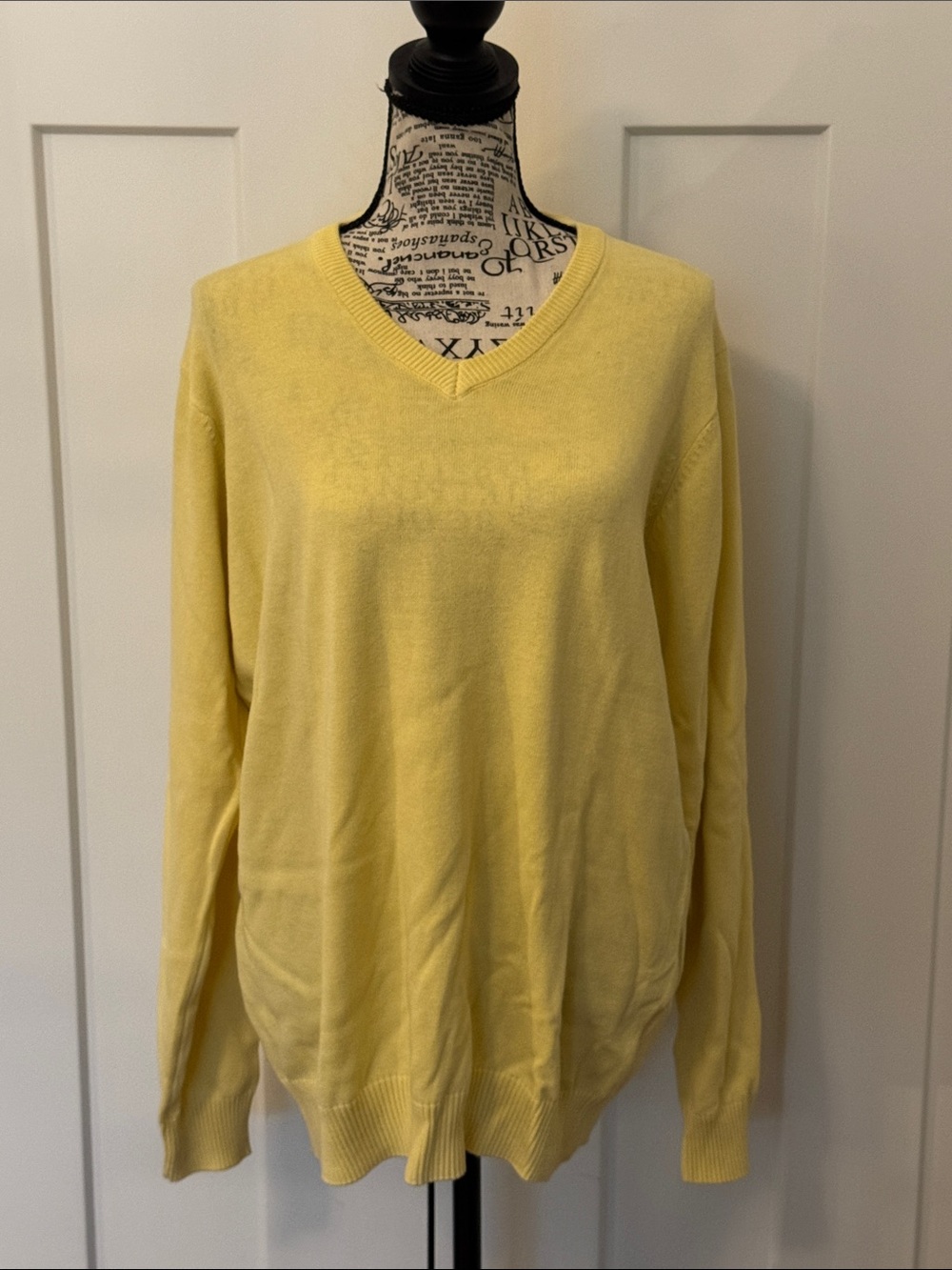 Classic V-Neck Sweater in Soft Yellow